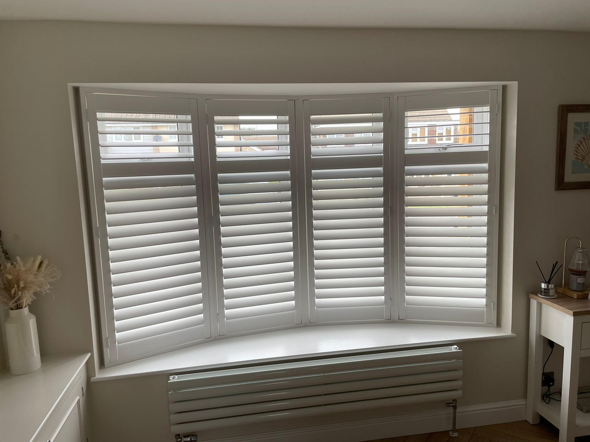 shallow bay window shutters in Highgate North London